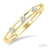 1/10 Ctw Open Window Frames Round Cut Diamond Stackable Fashion Band in 10K Yellow Gold