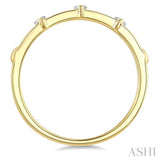 1/10 Ctw Open Window Frames Round Cut Diamond Stackable Fashion Band in 10K Yellow Gold