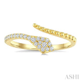 1/5 Ctw Serpent Bead Round Cut Bead Bijoux Diamond Open Fashion Ring in 10K Yellow Gold