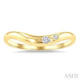 1/20 Ctw Wave Round Cut Diamond Flush Set Fashion Band in 10K Yellow Gold