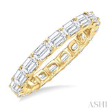 2 1/10 Ctw East-West Set Emerald Cut Diamond Eternity Wedding Band in 14K Yellow Gold