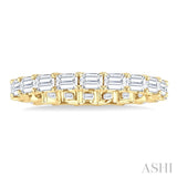 2 1/10 Ctw East-West Set Emerald Cut Diamond Eternity Wedding Band in 14K Yellow Gold