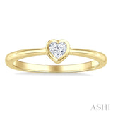 1/5 Ctw Bezel Set Heart Cut Diamond Fashion Ring in 14K Yellow Gold