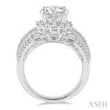 1 7/8 Ctw Diamond Semi-Mount Engagement Ring in 14K White Gold