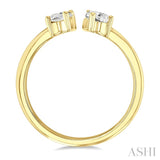 1 Ctw Toi Et Moi Oval and Pear Cut Diamond Open Fashion Ring in 14K Yellow Gold