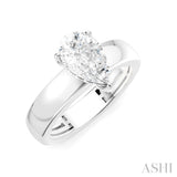 1/20 Ctw Pear Shape Round Cut Diamond Semi-Mount Engagement Ring in 14K White Gold