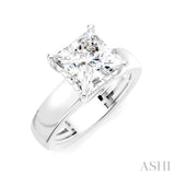 1/10 Ctw Princess Shape Round Cut Diamond Semi-Mount Engagement Ring in 14K White Gold