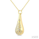 1/5 Ctw Round Cut Diamond Bold Aeris Gold Mosaic Drop Pendant With Chain in 14K Yellow Gold