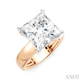1/6 Ctw Princess Shape Round Cut Diamond Semi-Mount Engagement Ring in 14K Rose and White Gold