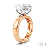 1/8 Ctw Oval Shape Round Cut Diamond Semi-Mount Engagement Ring in 14K Rose and White Gold