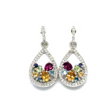 Sterl. S.- Gold filled Ear w/ Dia/Gem