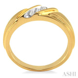 1/8 Ctw Round Cut Diamond Men's Band in 10K Yellow Gold
