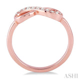 1/6 Ctw Round Cut Diamond Infinity Petite Ring in 14K Rose Gold