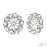 1 1/2 Ctw Round Cut Diamond Earrings Jacket in 14K White Gold