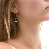 1/2 Ctw Cushion Shape Lovebright Round Cut Diamond Earring in 14K White Gold