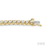4 Ctw Round Cut Diamond Tennis Tulip Bracelet in 14K Yellow Gold