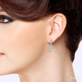1/20 ctw Pear Shape Single Cut Diamond Earrings in Sterling Silver