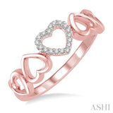 1/20 ctw Hearty Affair Round Cut Diamond Ladies Ring in 10K Rose Gold