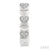 1/20 Ctw Mini Hearts Round Cut Diamond Hoop Earrings in Sterling Silver