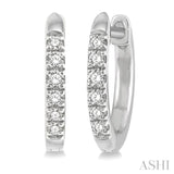 1/8 Ctw Single Cut Diamond Huggie Petite Earrings in 10K White Gold