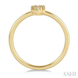 1/10 Ctw Pear Shape Mount Round Cut Diamond Petite Ring in 10K Yellow Gold