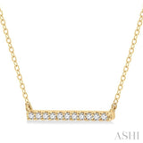 1/8 Ctw Bar Single Cut Diamond Petite Necklace in 10K Yellow Gold