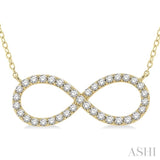 1/2 Ctw Round Cut Diamond Infinity Pendant With Chain in 14K Yellow Gold