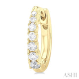 1/4 Ctw Graduated Round Cut Diamond Fashion Huggie Petites in 10K Yellow Gold