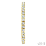 1/3 Ctw French Pave Set Round Cut Diamond Fashion Half Hoop Earring in 14K Yellow Gold