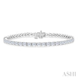 6 Ctw East West Emerald Cut Diamond Fashion Tennis Bracelet in 14K White Gold