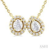 3/8 Ctw Toi Et Moi Diamond Pendant in 14K Yellow Gold