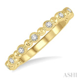 1/6 Ctw Ball Link Round Cut Diamond Bead Bijoux Stack Band in 14K Yellow Gold