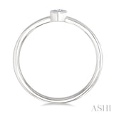 1/6 Ctw Petite Bezel Set Marquise Cut Diamond Fashion Ring in 10K White Gold