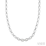 1/4 Ctw Bold Open Window Octagonal Shape D-Link Round Cut Diamond Paperclip Necklace in Sterling Silver