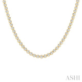 5 Ctw Illusion Round Cut Diamond Eternity Tennis Necklace in 14K Yellow Gold