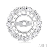 5/8 Ctw Round Cut Diamond 6MM Round Earrings Jacket in 14K White Gold