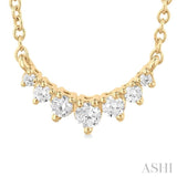 1/8 Ctw Graduated Petite Diamond Smile Necklace in 14K Yellow Gold