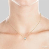 1/3 Ctw Round Shape Lovebright Diamond Pendant With Chain in 14K Yellow and White Gold