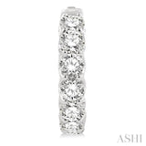 5 Ctw Inside-Out Embellished Round Cut Diamond Hoop Earrings in 14K White Gold