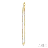 1 ctw Inside & Outside Round Cut Diamond Hoop Earring in 14K Yellow Gold