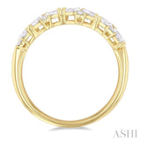 1.00 Ctw Scatter Marquise and Round Cut Diamond Fashion Band in 14K Yellow Gold