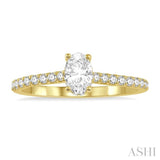 1/5 ctw Oval Shape Round Cut Diamond Semi Mount Engagement Ring in 14K Yellow Gold