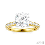 1/3 Ctw Circular Shape Round Cut Diamond Semi Mount Engagement Ring in 14K Yellow and White Gold