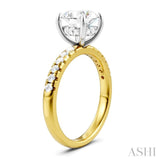 1/3 Ctw Circular Shape Round Cut Diamond Semi Mount Engagement Ring in 14K Yellow and White Gold