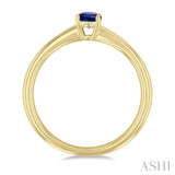6x4 MM Oval Shape Sapphire Precious Solitaire Ring in 14K Yellow Gold