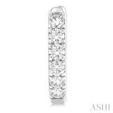 1/2 Ctw Round Cut Diamond Hoop Earrings in 14K White Gold