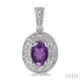 Oval Shape Silver Gemstone & Diamond Earrings