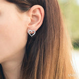 Journey Heart Shape Silver Diamond Fashion Earrings