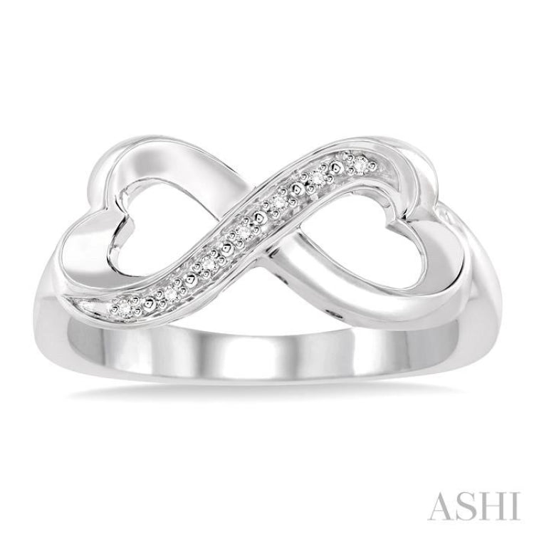 Infinity Heart Shape Silver Diamond Fashion Ring