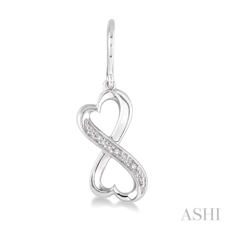 Infinity Heart Shape Silver Diamond Fashion Earrings